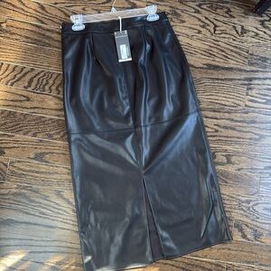Faux leather pencil skirt